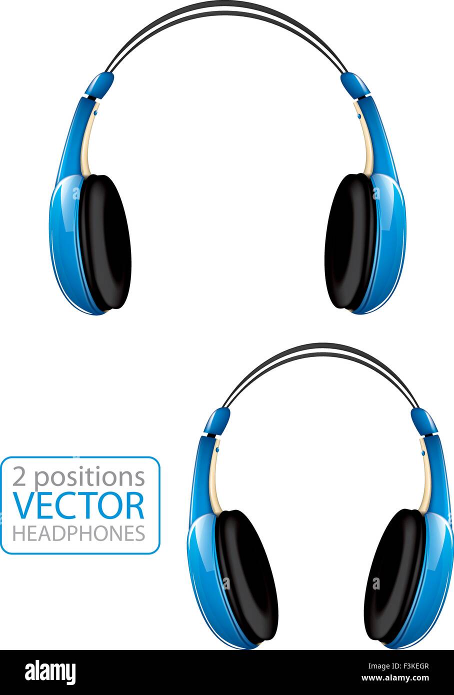 Blaue Vektor Kopfhörer Stock Vektor