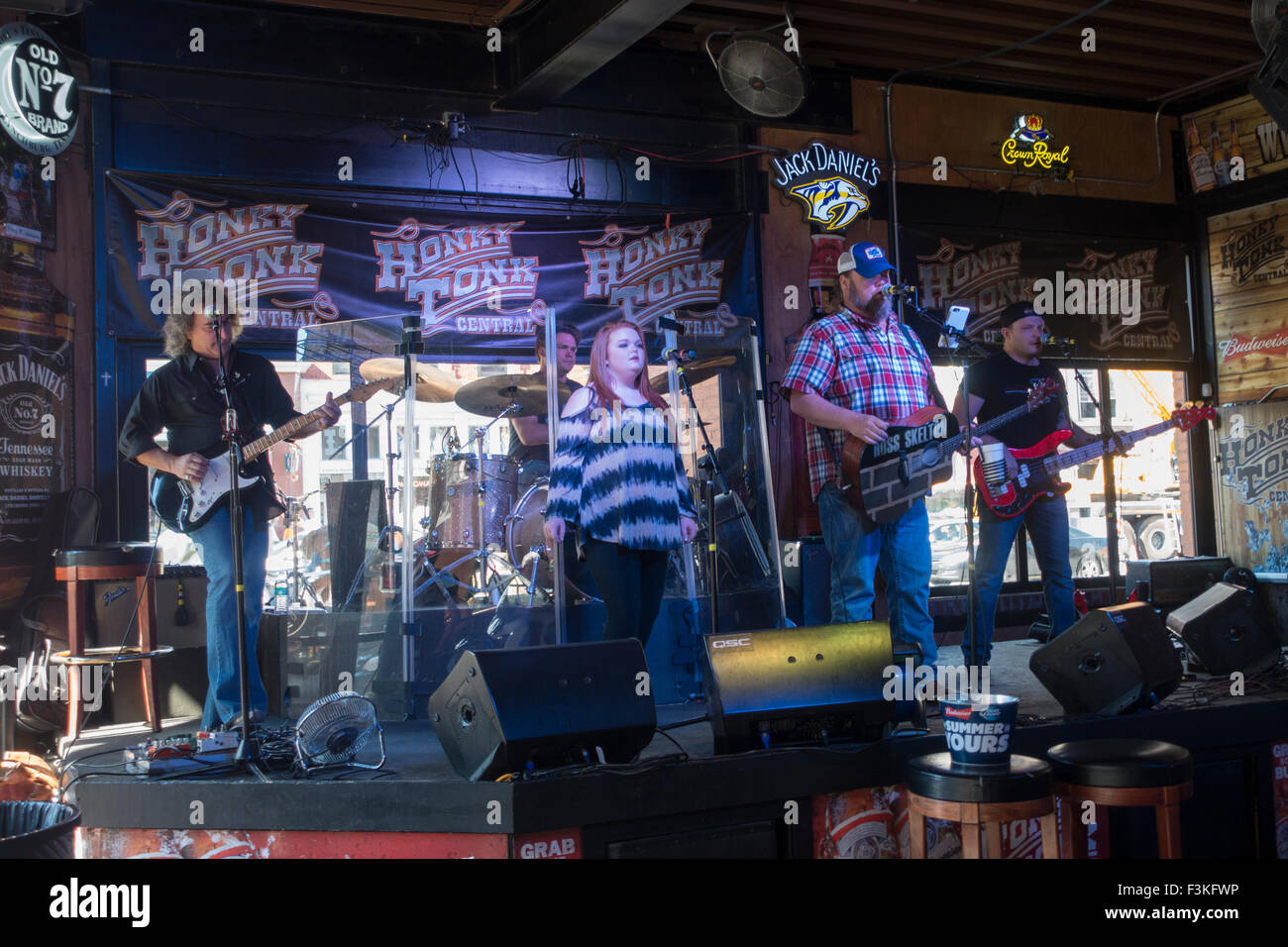 Honky Tonk Zeile Nashville Tennessee TN Stockfoto