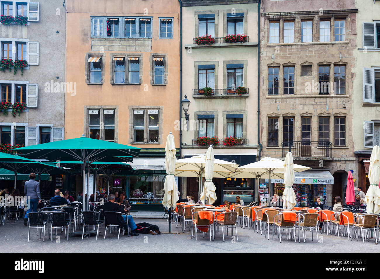 Place du Bourg-de-Four in der Altstadt von Genf, Schweiz Stockfoto