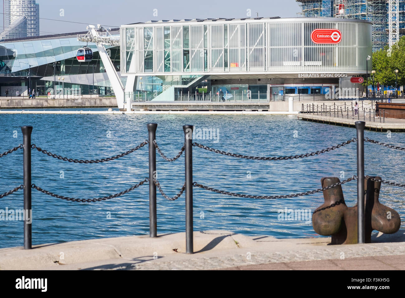 Emirates Air Line, Royal Docks, London, England, Vereinigtes Königreich Stockfoto