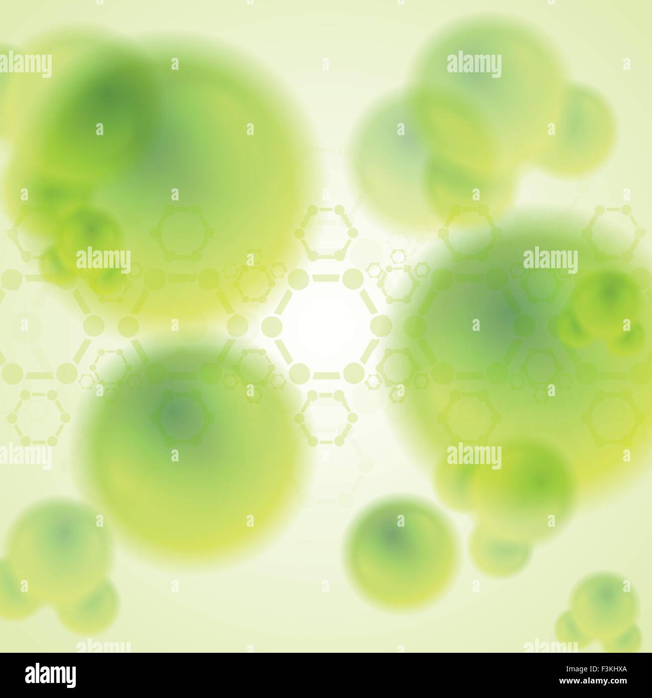 Grüne abstrakte Moleküle Biologie Hintergrund. Vektor-design Stock Vektor