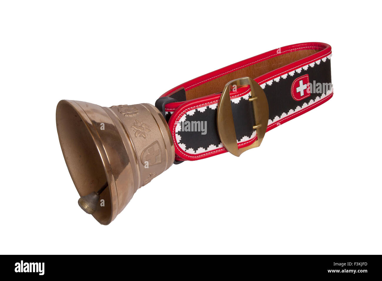 Souvenir Kuhglocke aus den Schweizer Alpen Stockfoto