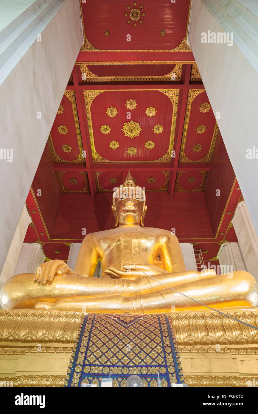 Phra Mongkonbophit, sitzend Gold Buddha, Ayutthaya, Thailand Stockfoto