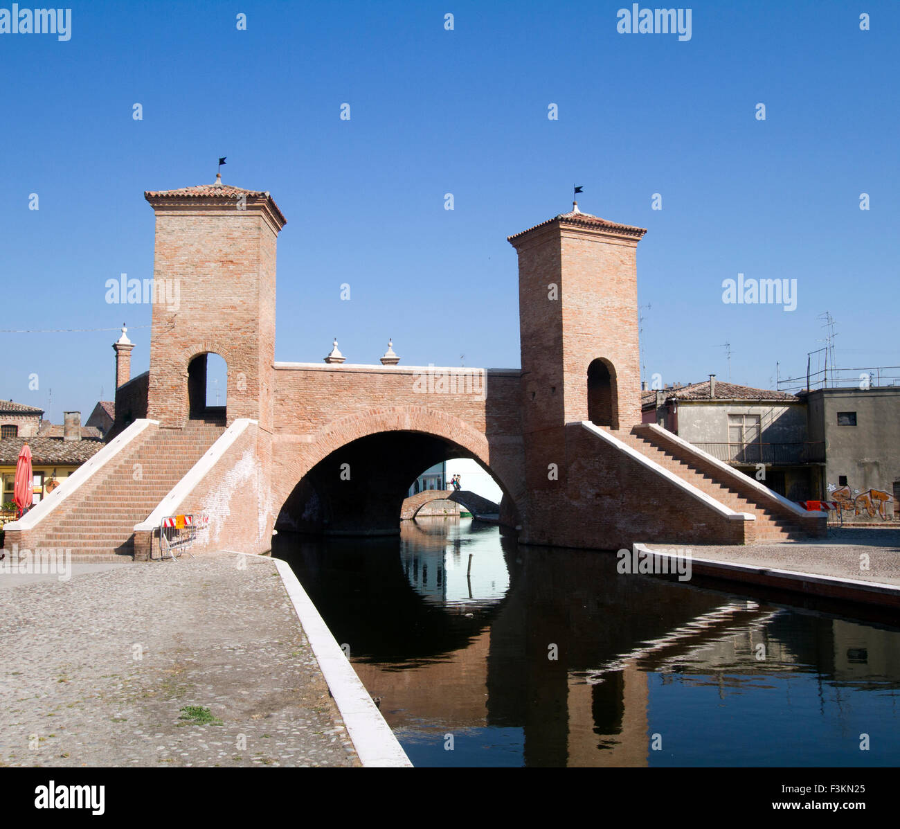 Ansicht von Comacchio in Italien Stockfoto