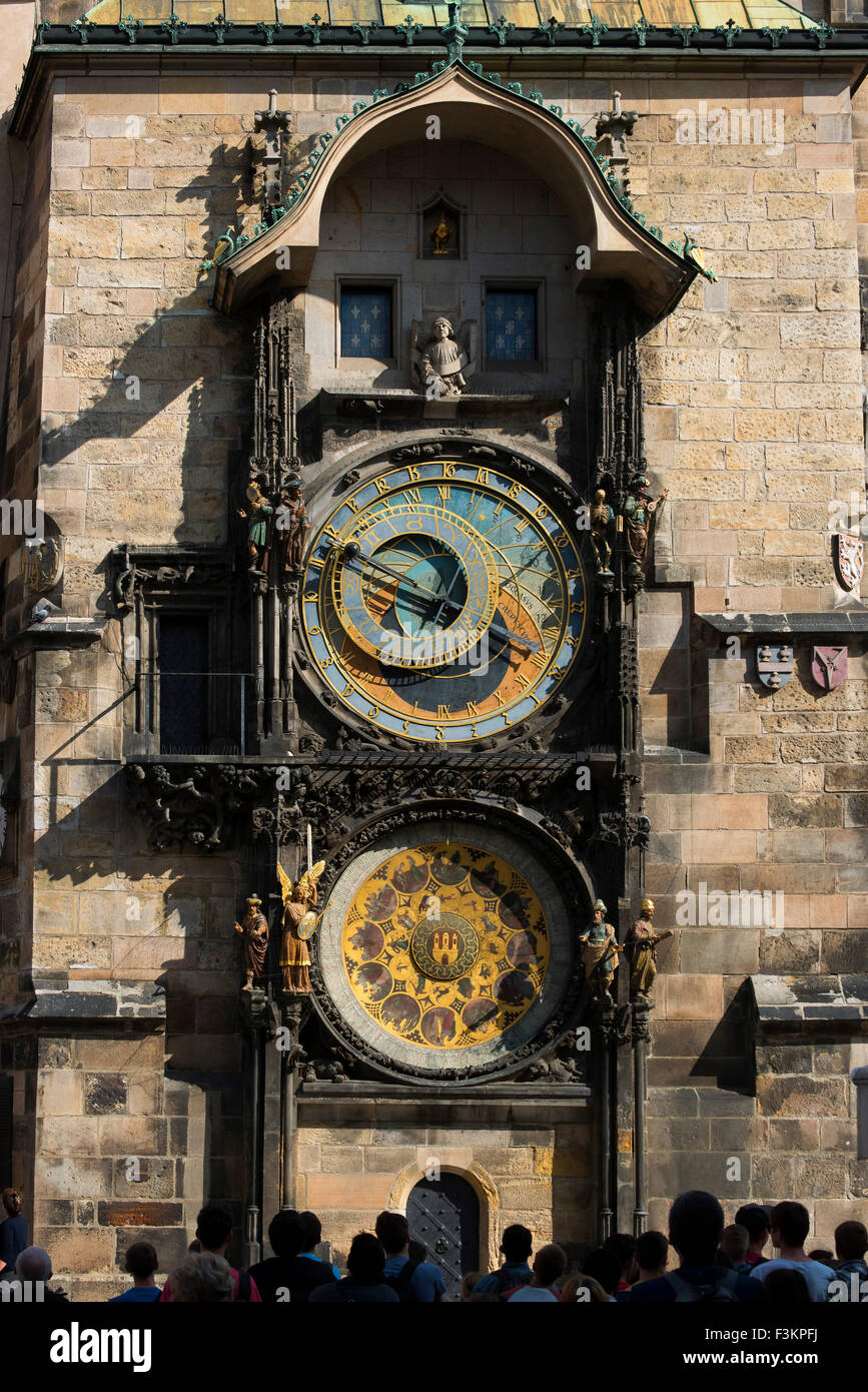 Astronomische Uhr, altes Rathaus, Prag, Tschechische Republik Stockfoto