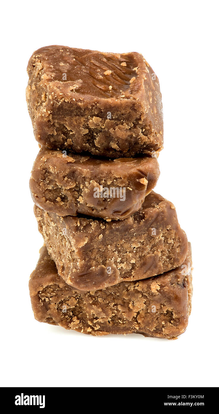 Stapel von Gourmet-Schokolade fudge Stockfoto