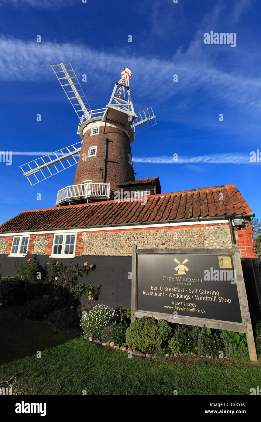 Cley Windmühle bei Cley als nächstes das Meer auf die Küste von North Norfolk. Stockfoto