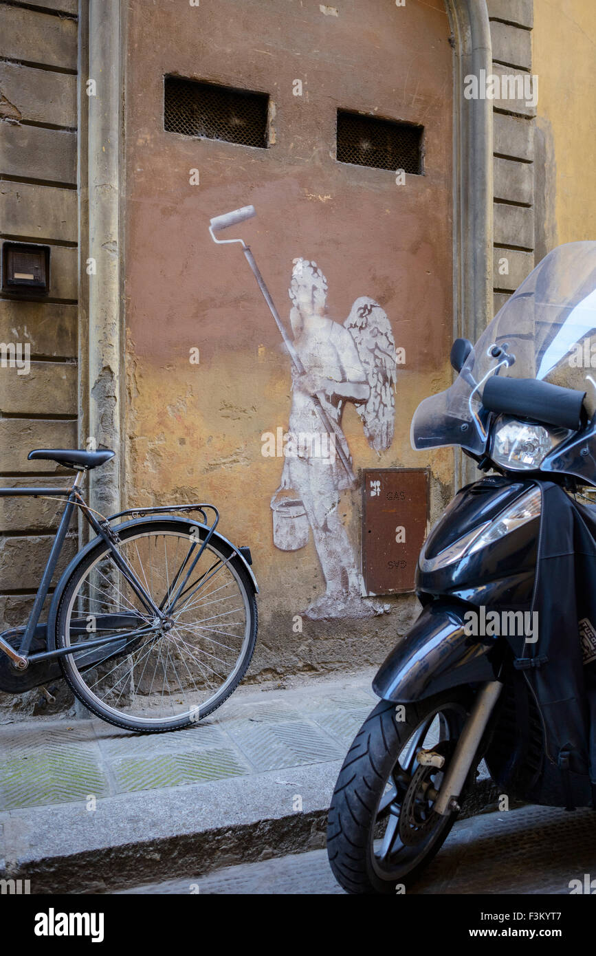 Florenz. Italien. Streetart im Stadtteil Oltrarno. Stockfoto