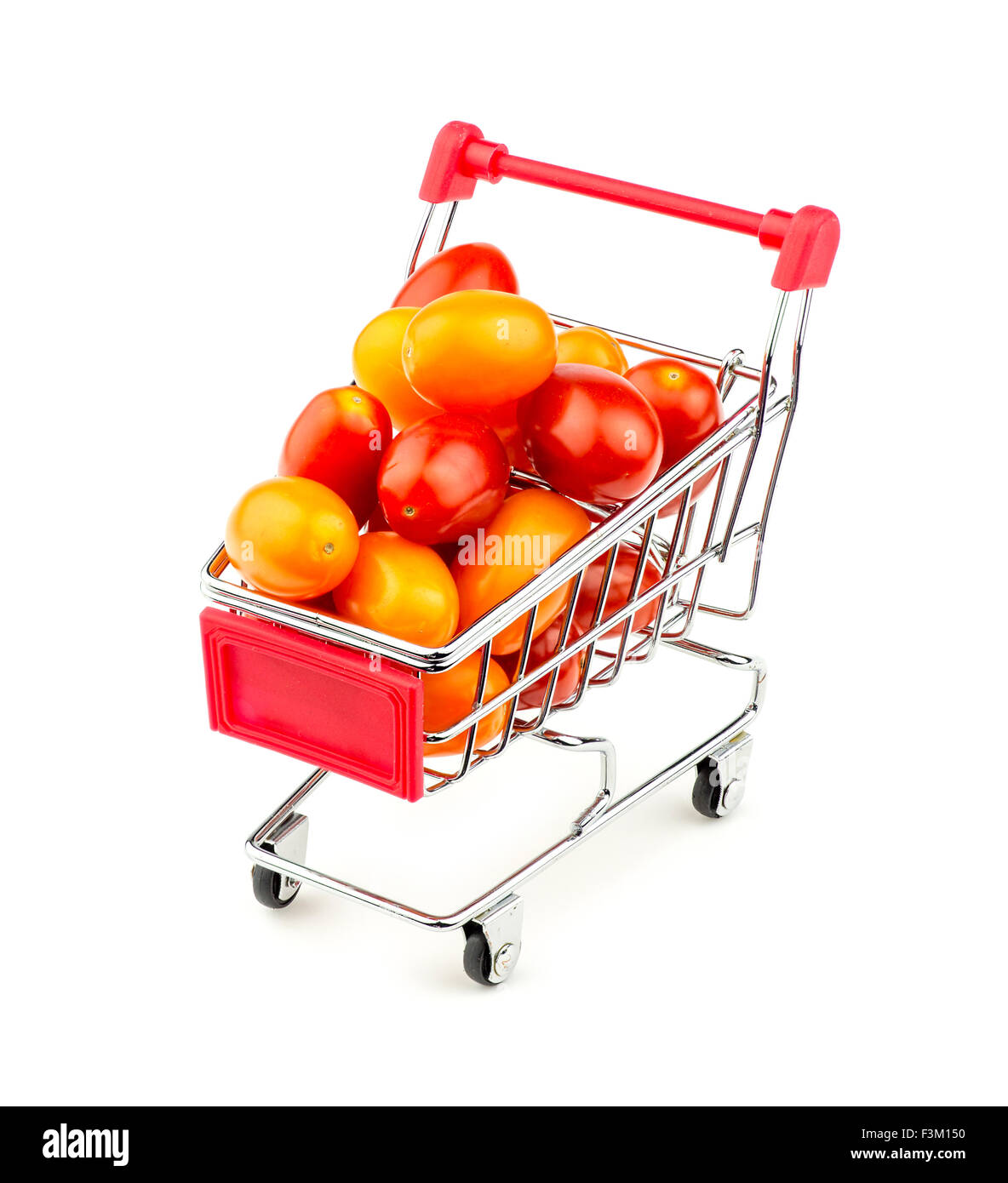 Warenkorb mit riesigen bunten Trauben Tomaten Stockfoto