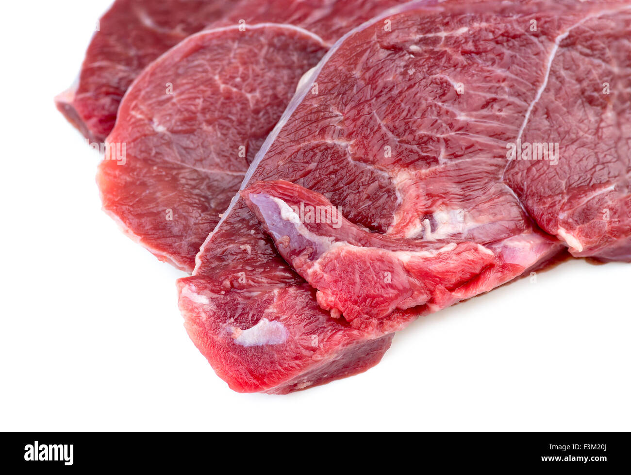 Nahaufnahme von rohen Lamm-steaks Stockfoto