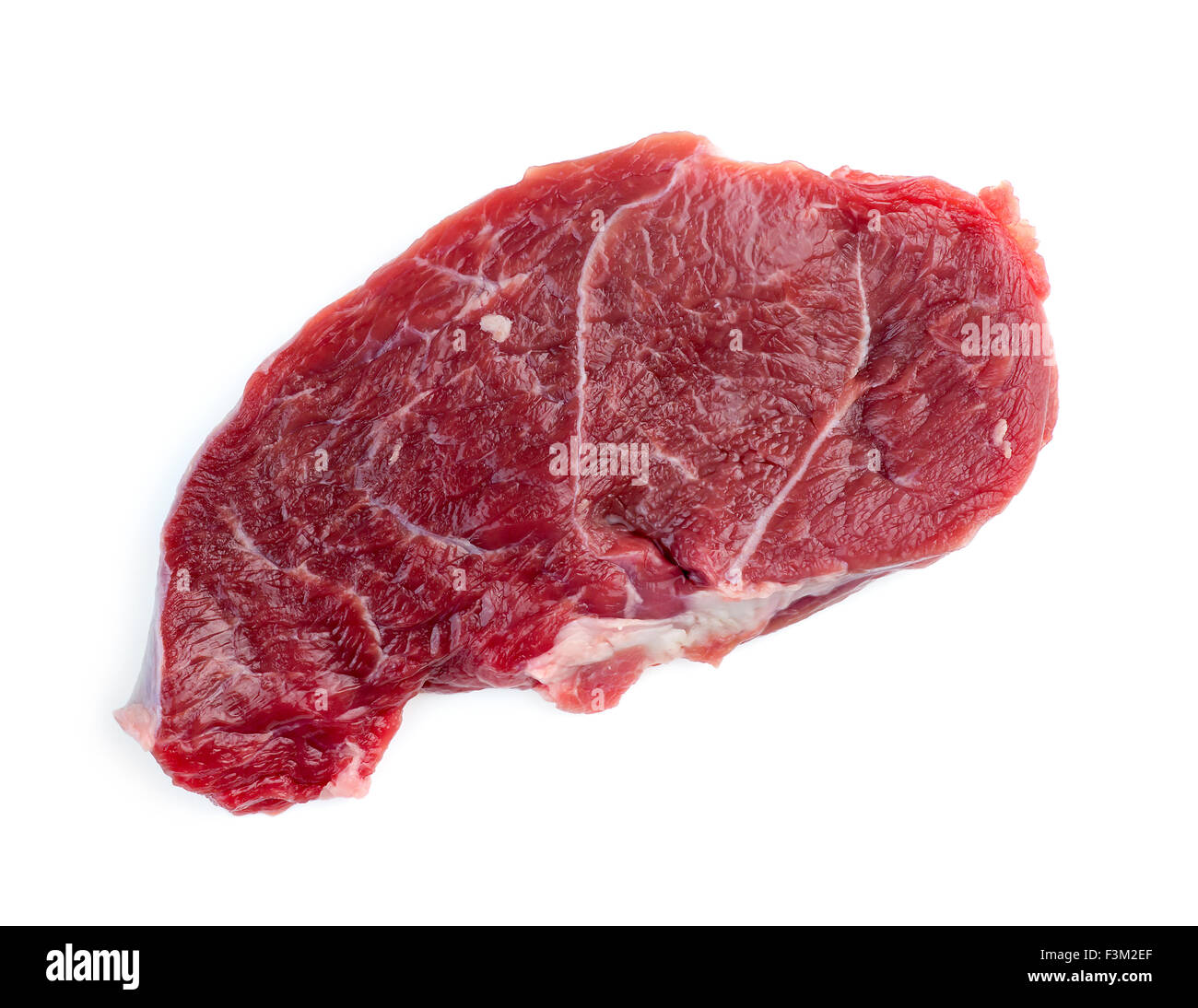 Makro Nahaufnahme von einzelnen ungekochten rohes Rindfleischsteak Stockfoto