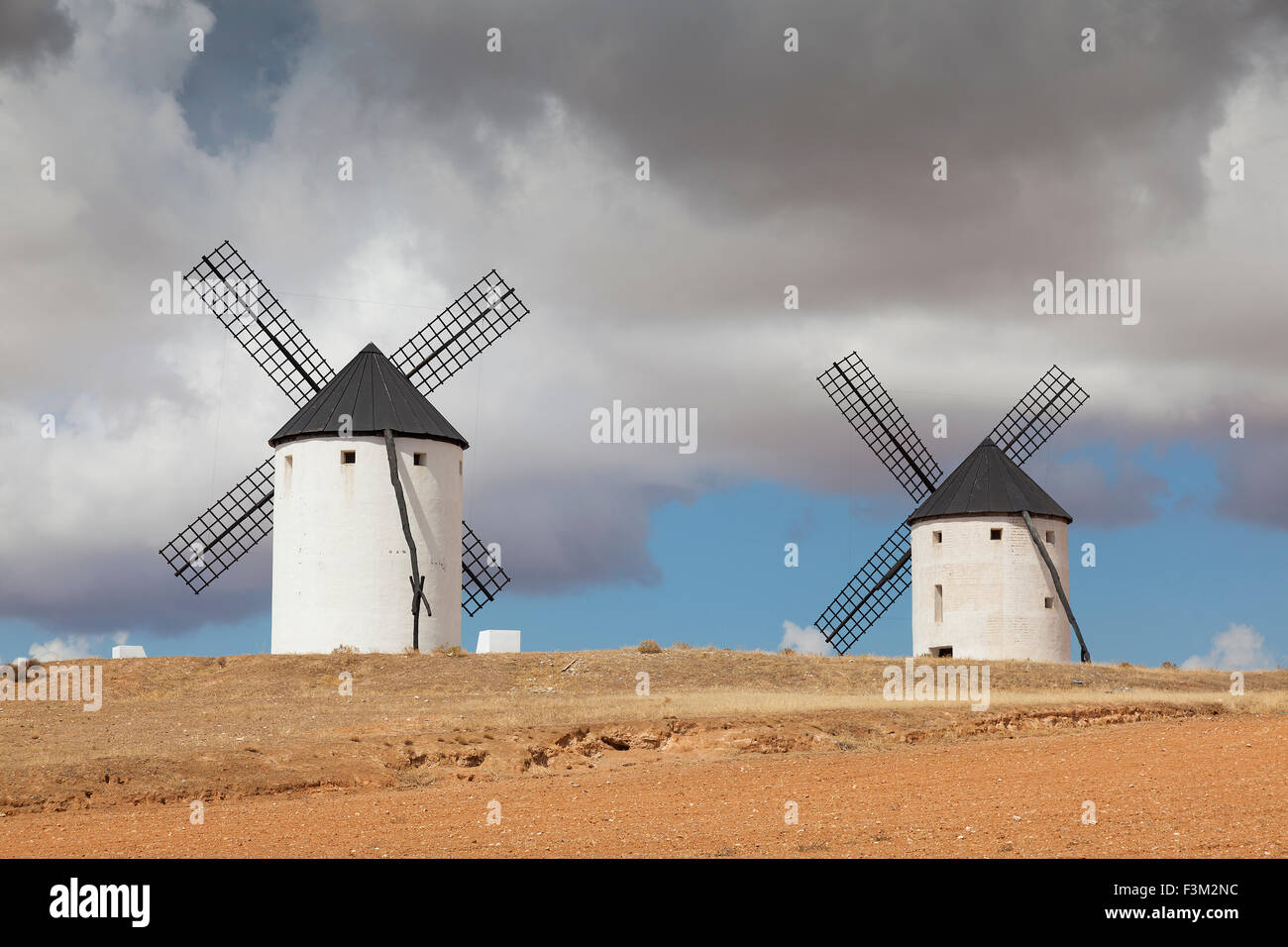 Windmühlen in Tembleque, Ciudad Real Provinz Kastilien-La Mancha, Spanien Stockfoto