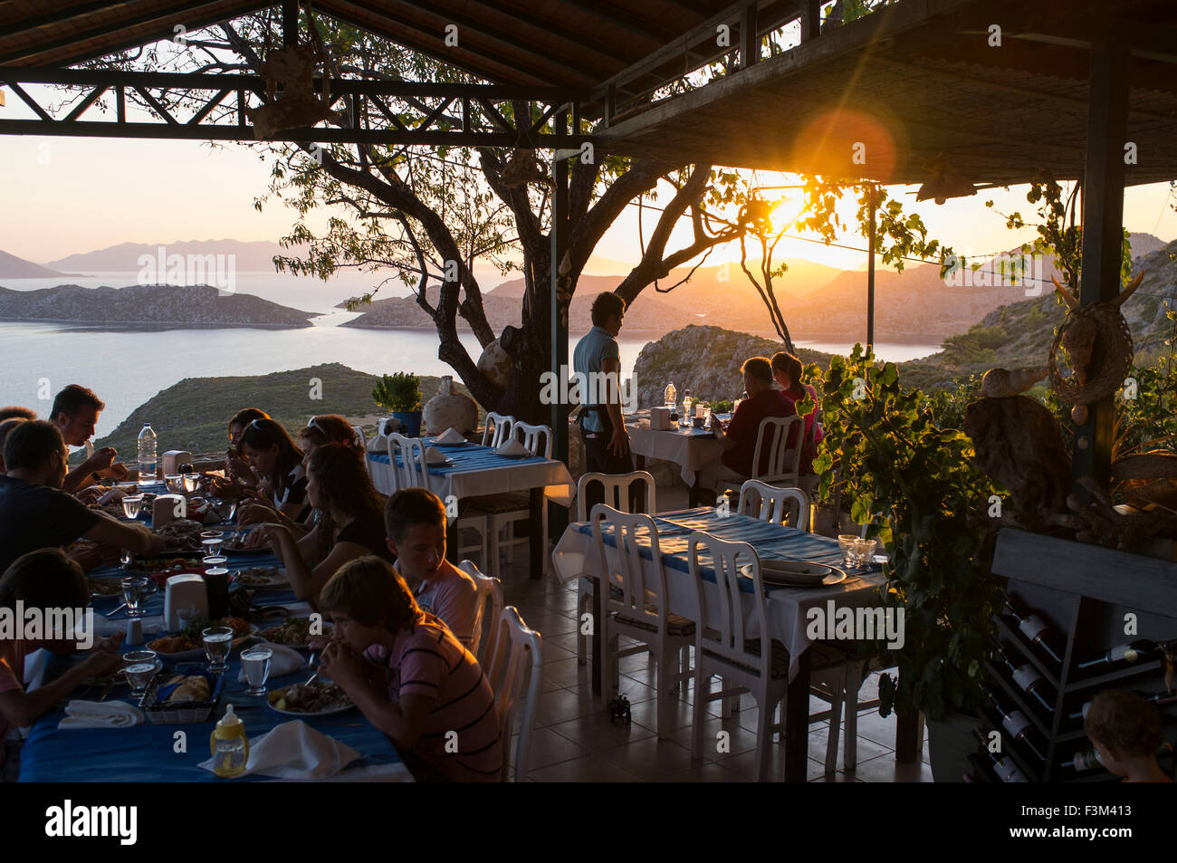 Manzara Restaurant, Sogut Koyu, Bozburun Halbinsel, Türkei Stockfoto