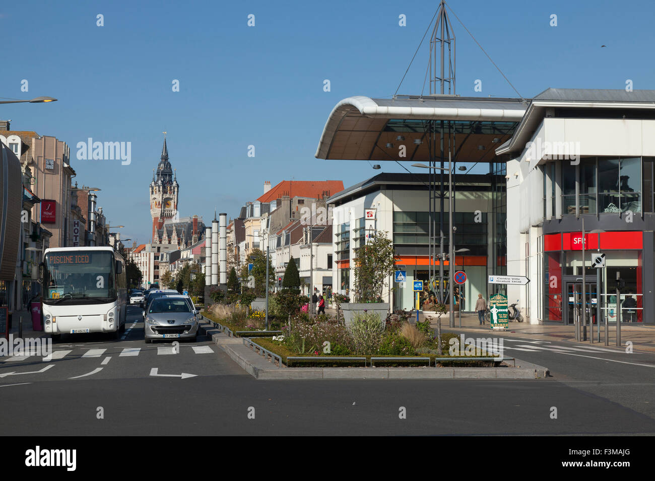 Hauptstraße in Calais Frankreich Stockfoto