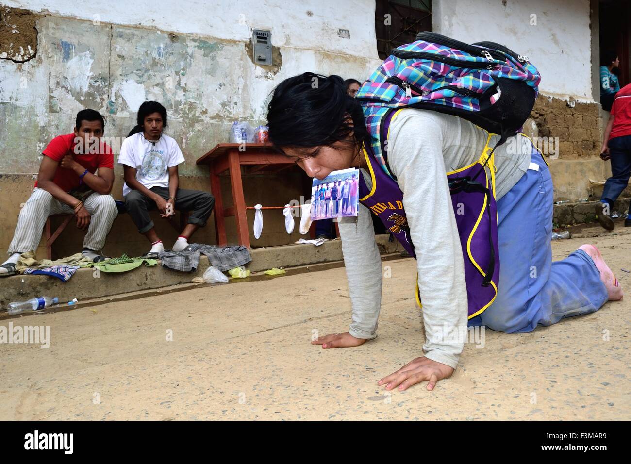 Pilger - Señor Cautivo de Ayabaca Wanderschaft in AYABACA. Abteilung von Piura. Peru Stockfoto