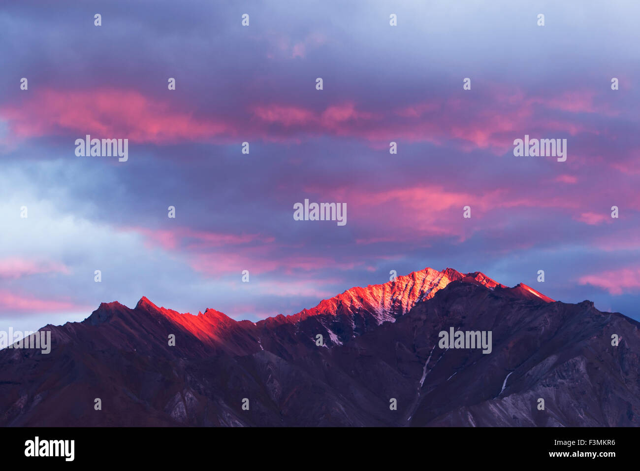 Sonnenuntergang, ruhig, Alaska, Gebirge, arktische Alaska Stockfoto