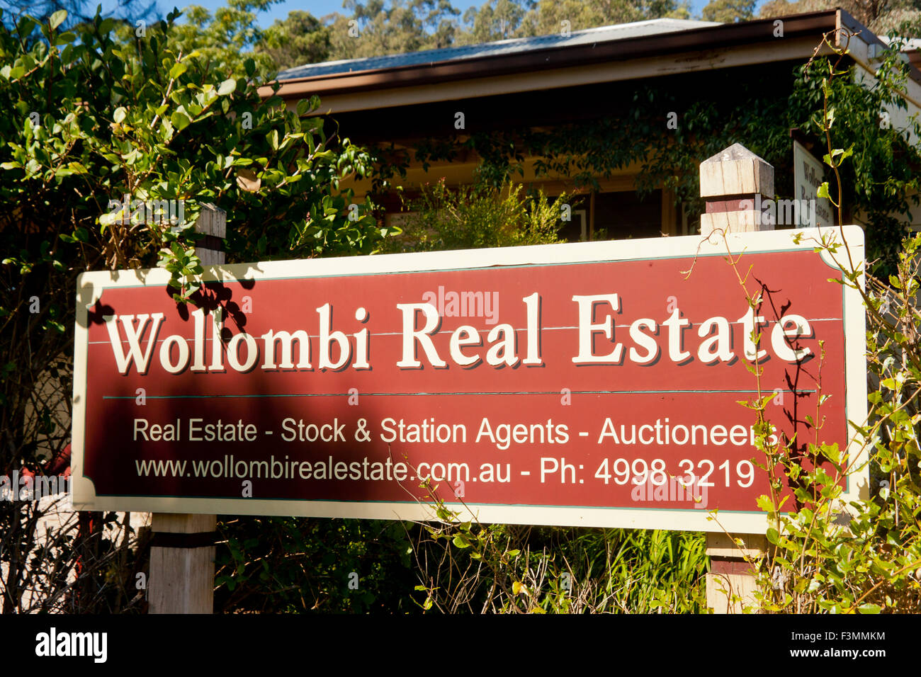Wollombi Real Estate Agents melden Immobilienverkäufen Hunter Valley New South Wales NSW Australia Stockfoto