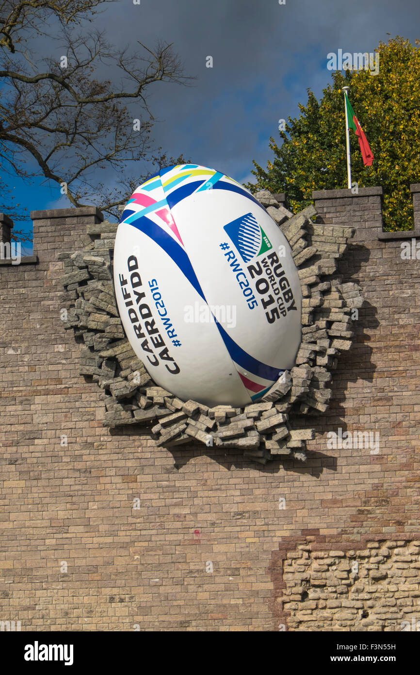 Schloss von Cardiff Wales UK-Rugby-Weltmeisterschaft 2015 Stockfoto
