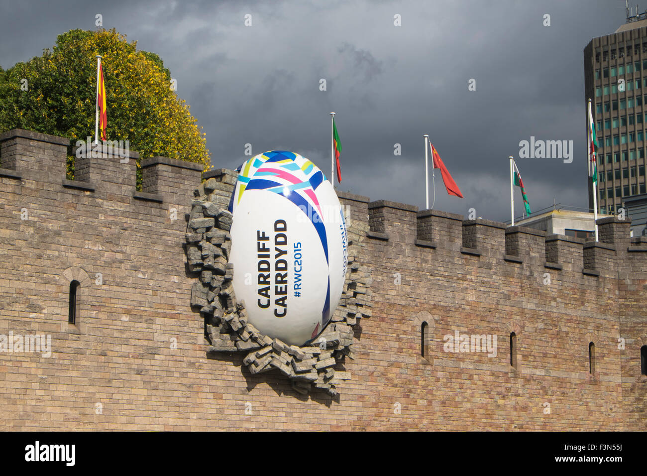Schloss von Cardiff Wales UK-Rugby-Weltmeisterschaft 2015 Stockfoto