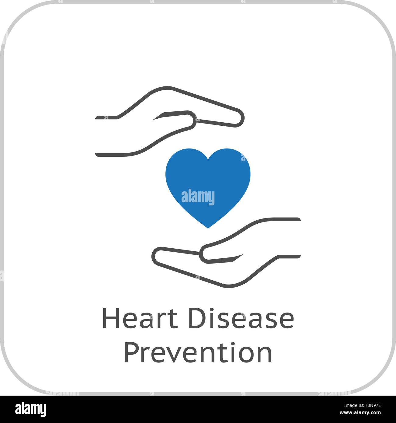 Herz-Kreislauferkrankungen-Prävention-Symbol. Flaches Design. Stock Vektor