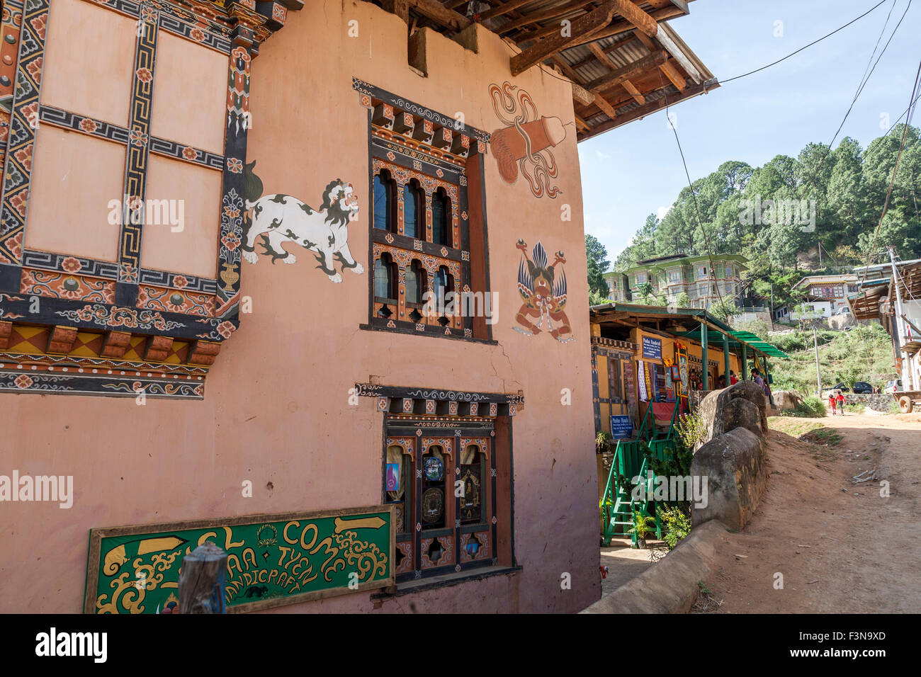 Gemälde-Pana-Dorf in der Nähe der Tempel des göttlichen verrückter, Tempel der Fruchtbarkeit. Stockfoto