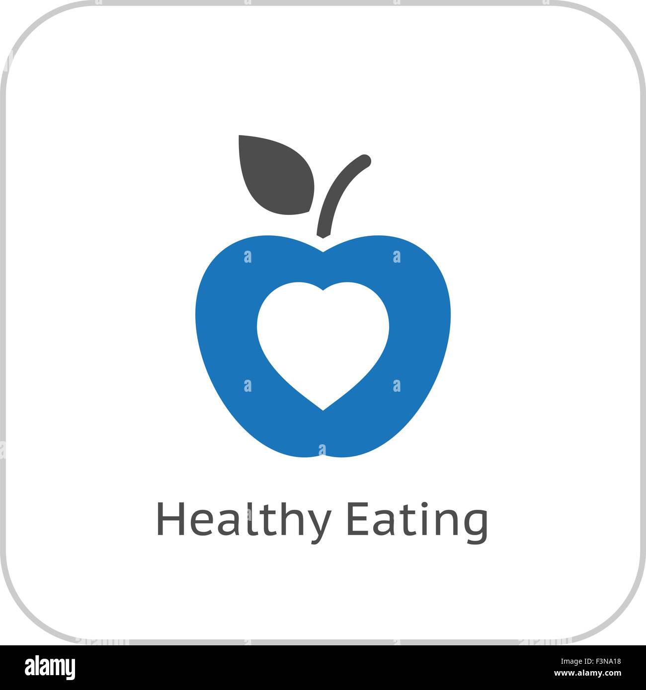 Gesund essen-Symbol. Flaches Design. Stock Vektor