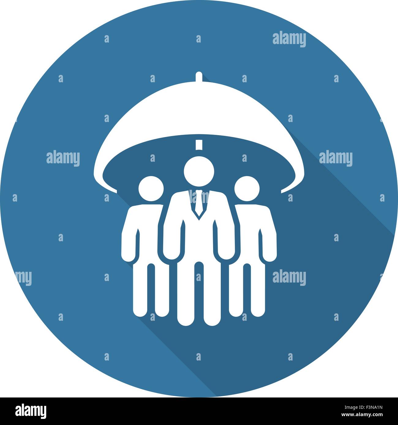 Gruppensymbol Lebensversicherung. Flaches Design. Stock Vektor