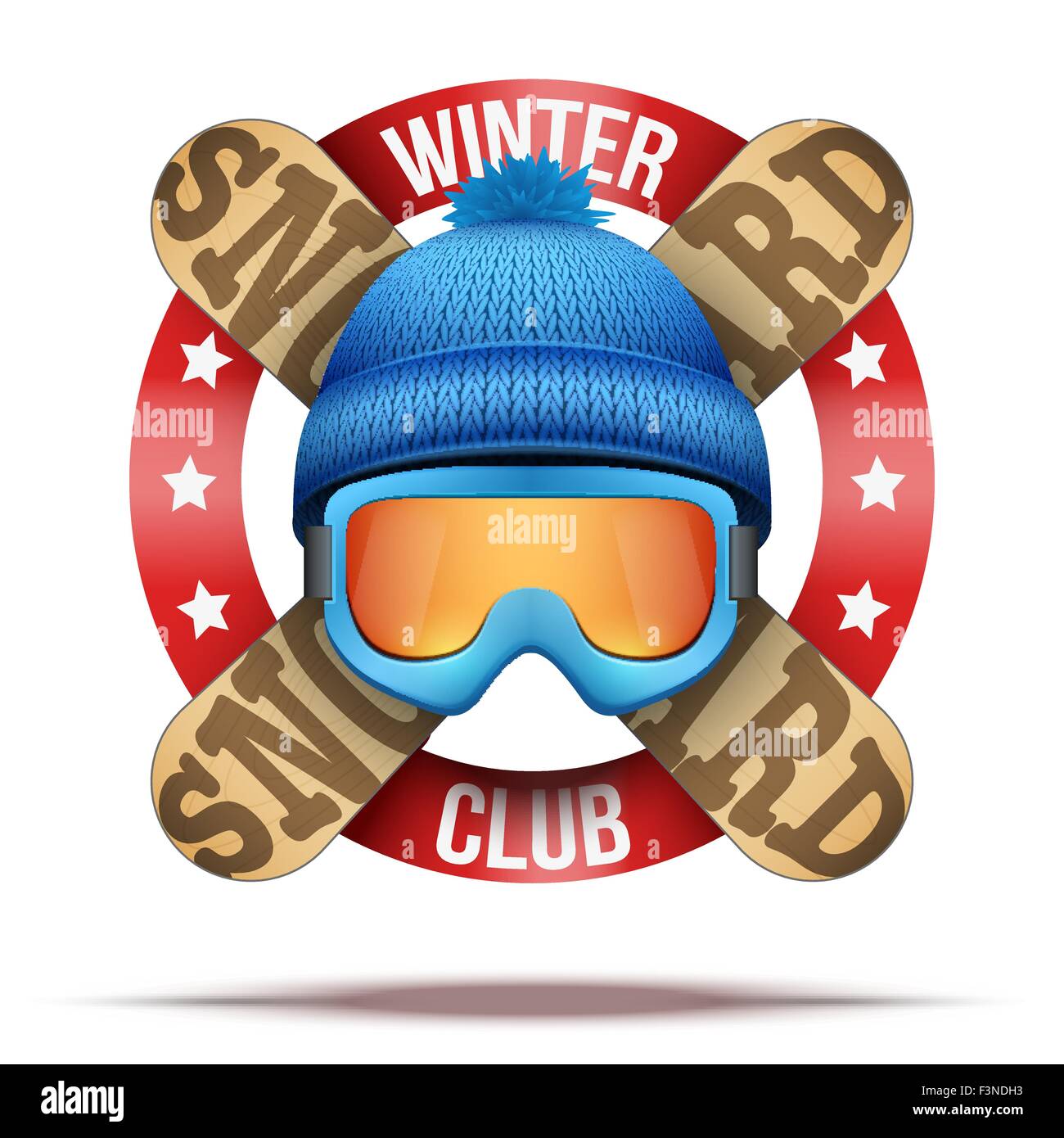 Ski-Club oder Team-Abzeichen und Etiketten Stock Vektor