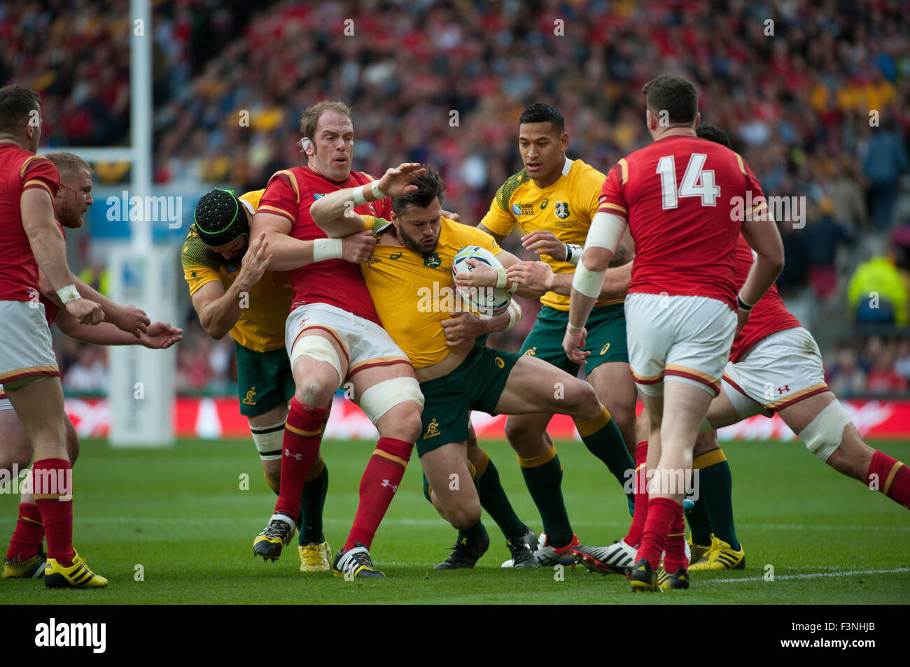 Twickenham Stadium, London, UK. 10. Oktober 2015. Deutschland Spiel gegen Wales Pool A der Rugby World Cup 2015. Bildnachweis: Sportsimages/Alamy Live-Nachrichten Stockfoto