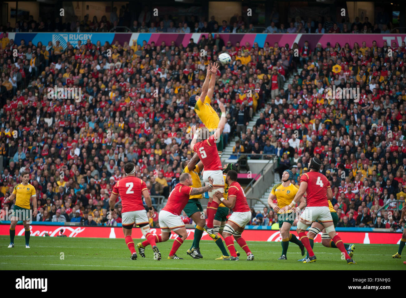 Twickenham Stadium, London, UK. 10. Oktober 2015. Deutschland Spiel gegen Wales Pool A der Rugby World Cup 2015. Bildnachweis: Sportsimages/Alamy Live-Nachrichten Stockfoto