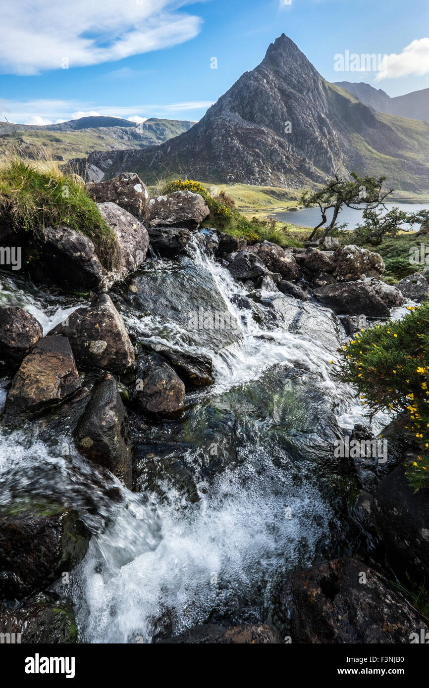 Tryfan im Ogwen Valley, Snowdonia Wales Stockfoto