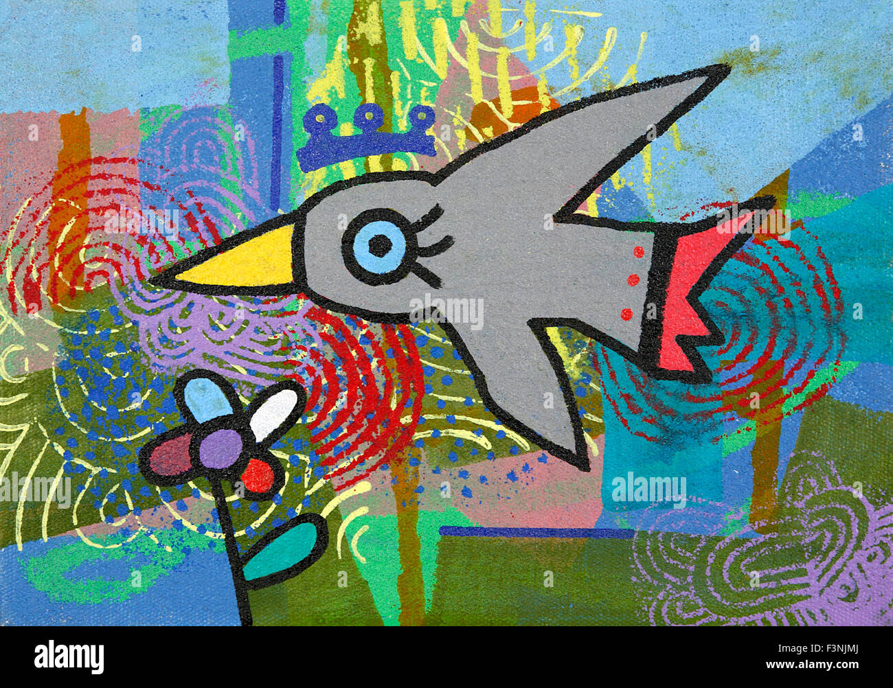 Leinwand mit Malerei aus deutschen Künstler Otmar Alt und israelischen Künstlers David Gerstein. Beit Shemesh, in der Nähe von Jerusalem, Israel Stockfoto