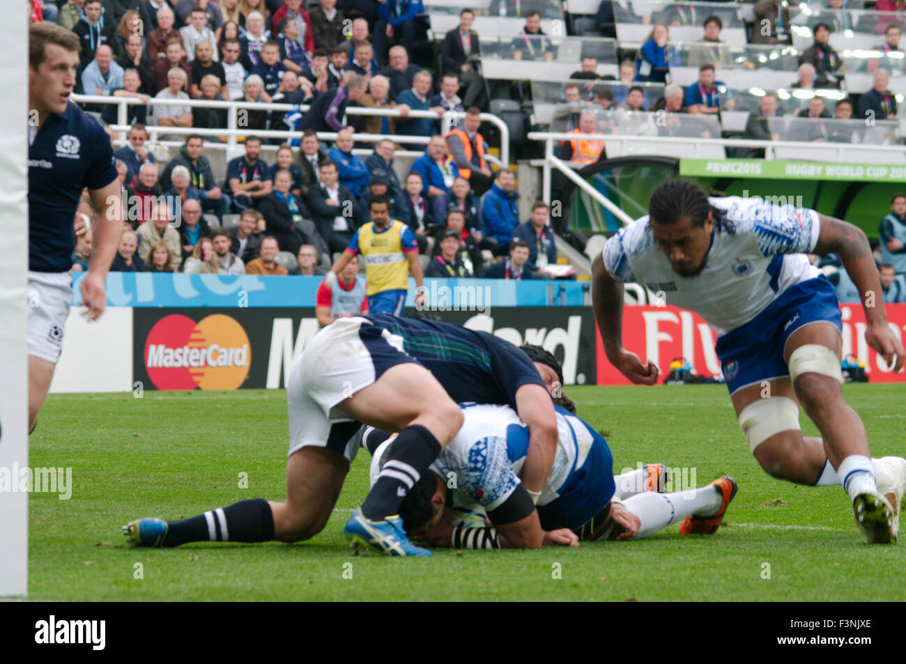 Newcastle Upon Tyne, UK, 10. Oktober 2015, Samoa V Schottland, Rugby World Cup 2015, Pool B, Credit: Colin Edwards/Alamy Live News Stockfoto