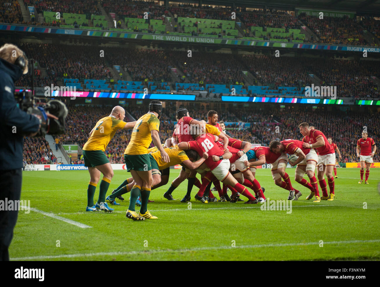 Twickenham Stadium, London, UK. 10. Oktober 2015. Deutschland Spiel gegen Wales Pool A der Rugby World Cup 2015. Bildnachweis: Sportsimages/Alamy Live-Nachrichten Stockfoto