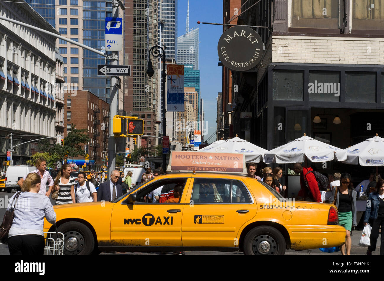 Chelsea ist einer der ruhigsten Wohngegenden in Manhattan, es gibt immer noch viele Häuser aus Stein des 19. Jahrhun Stockfoto