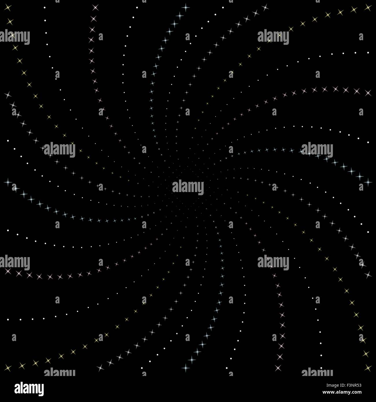 Dunkle einfache Vektormuster mit gedrehten Sequenzen von Sternen Stock Vektor
