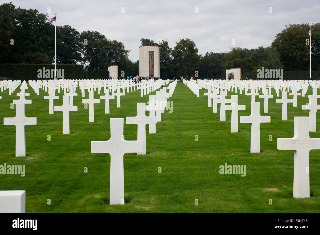 Long Shot The American Cemetery in Luxemburg. Stockfoto