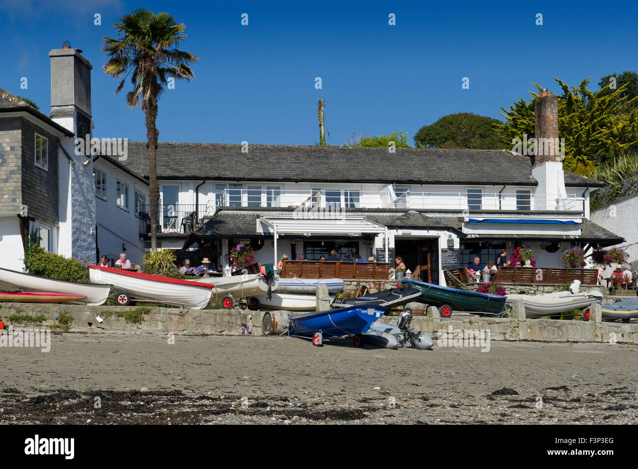 Robin Hancock der Wright Brüder Austern, der die Herzogtum von Cornwall Austern an der Mündung des Helford verwaltet. Stockfoto