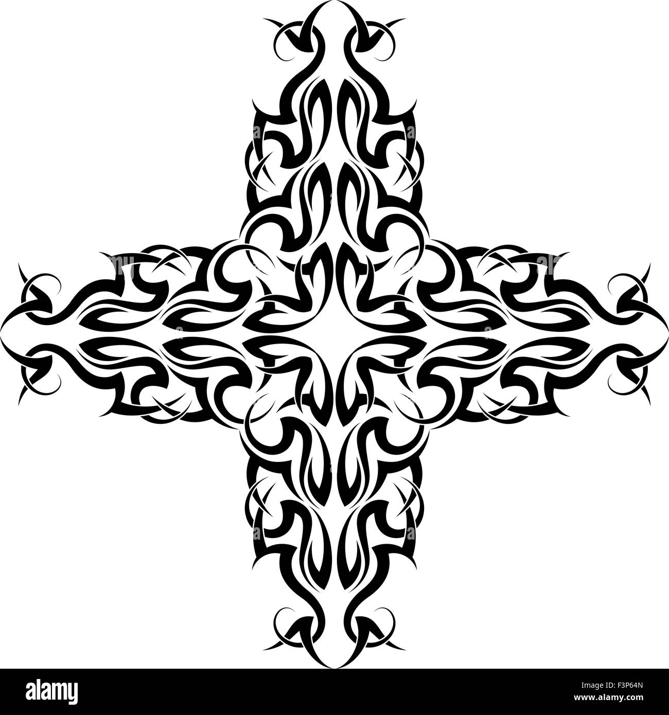 Tattoo-Christian Cross-Vektorgrafiken Stock Vektor