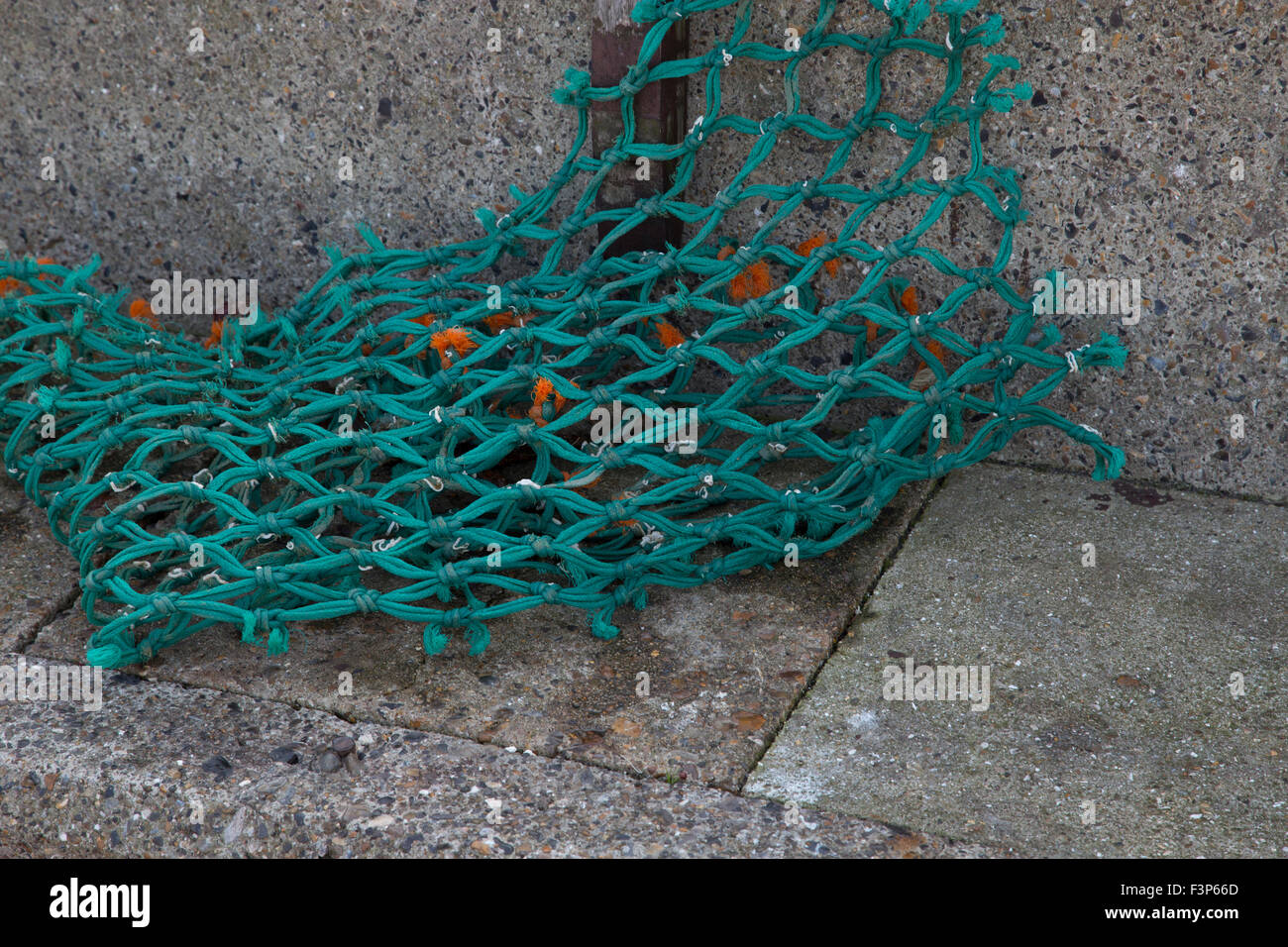 Grüne Fischernetz Tasche Stockfoto