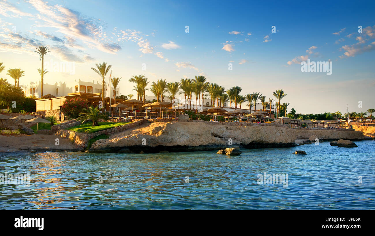 Sehen Sie sich auf ägyptischen Hotel vom Roten Meer Stockfoto