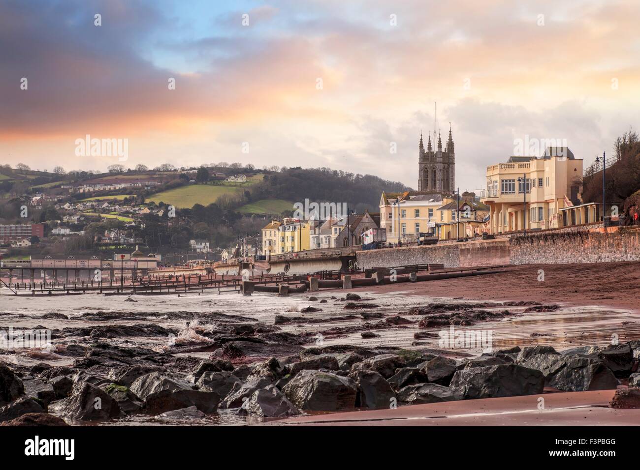 Der Strand von Teignmouth, Devon, England. Stockfoto