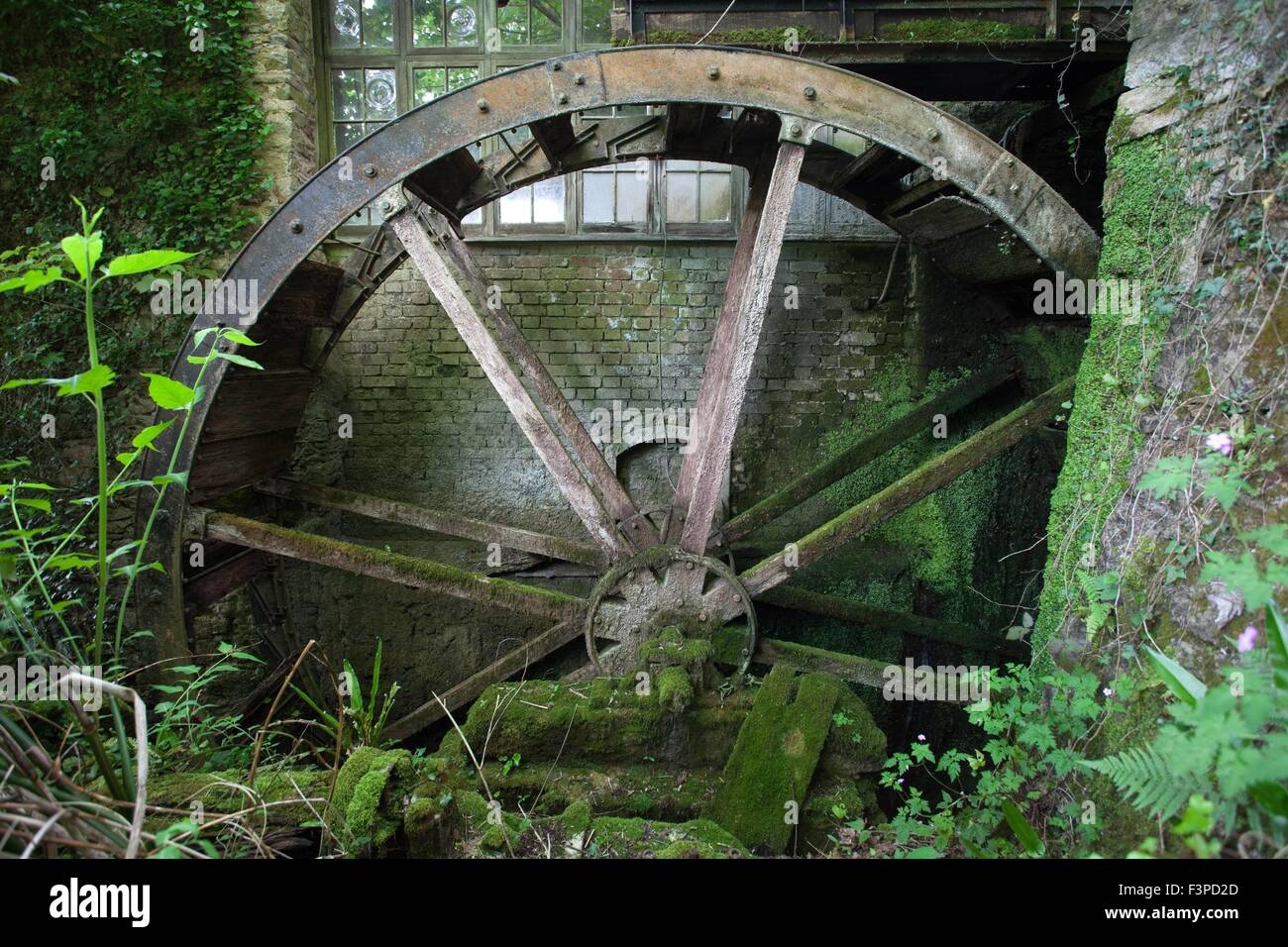 Alten Wasserrad, Devon, England. Stockfoto