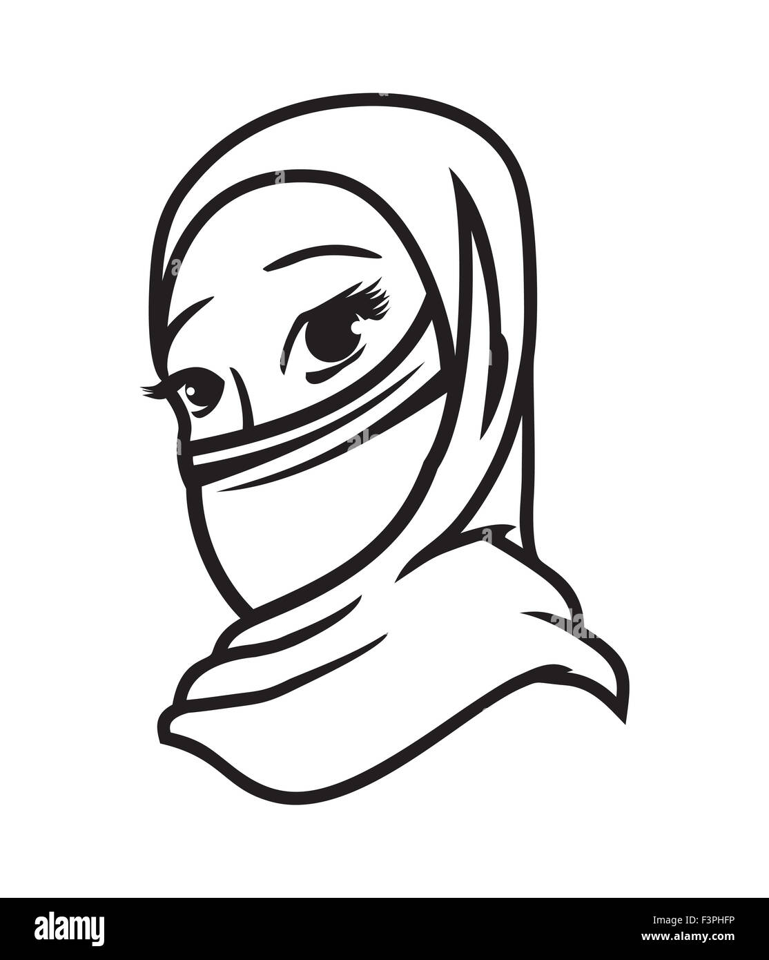 Vektor-Illustrationen der muslimischen Frau Stockfoto
