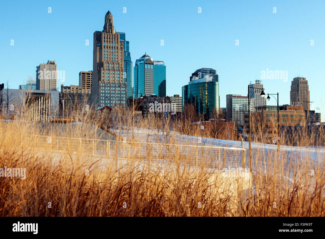 Wintermorgen in Kansas City, Missouri, USA. Stockfoto