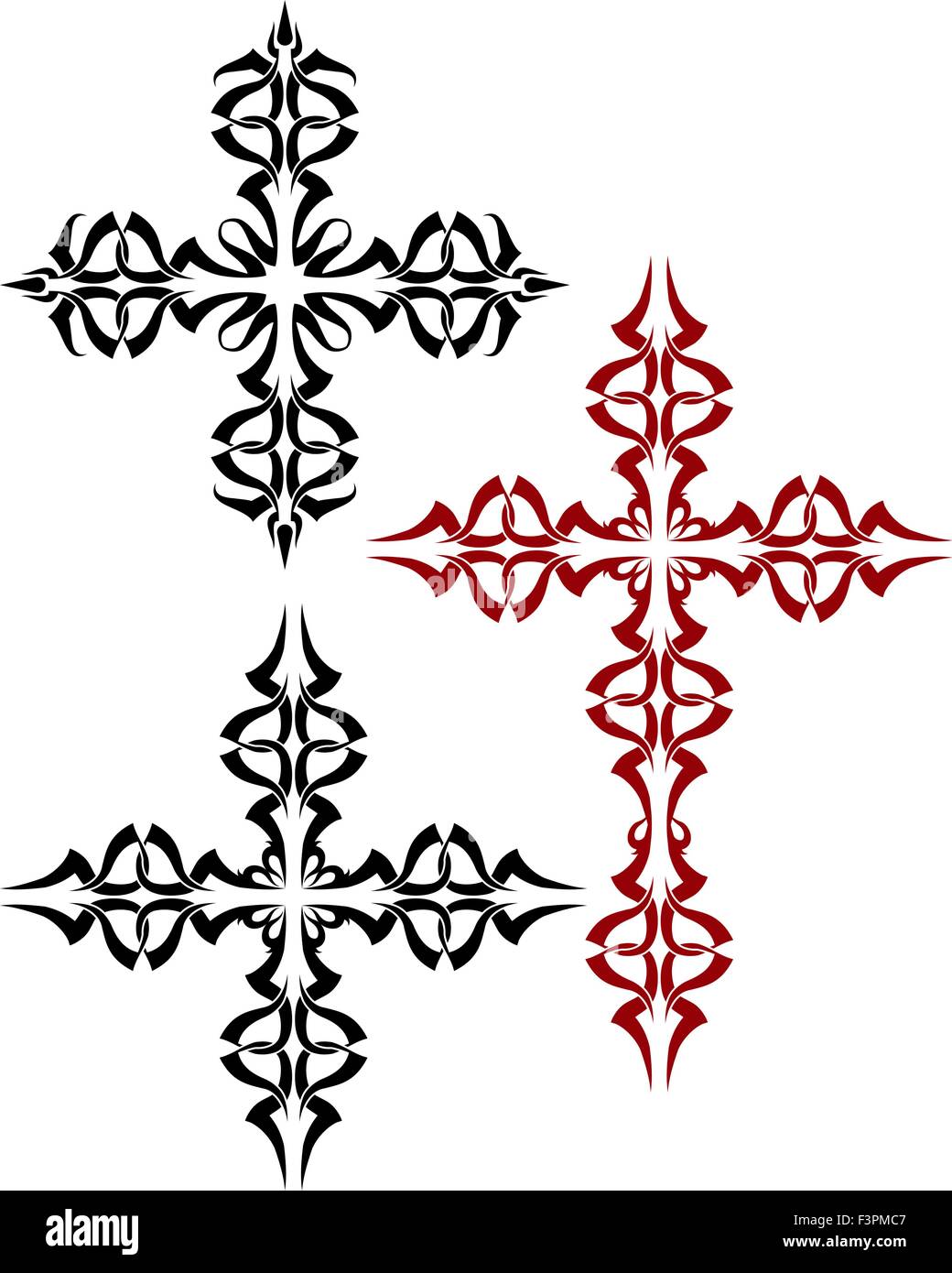 Tattoo-Christian Cross-Vektorgrafiken Stock Vektor