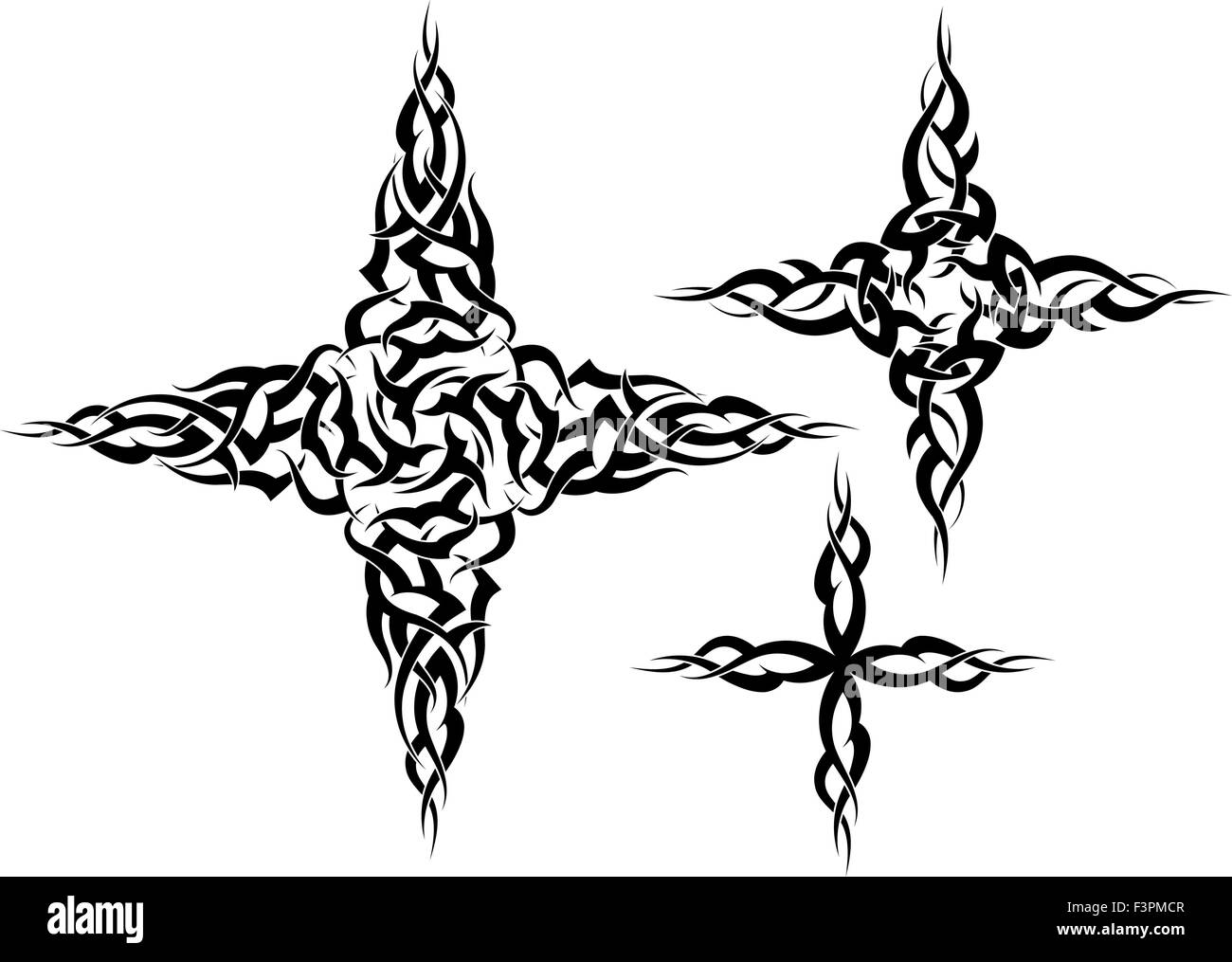 Tattoo-Christian Cross-Vektorgrafiken Stock Vektor