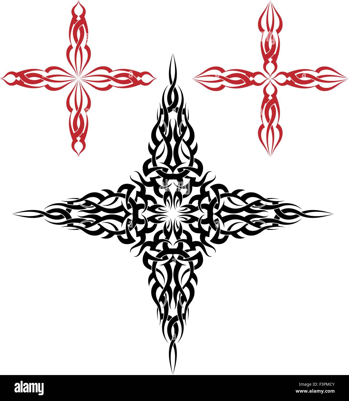 Tattoo-Christian Cross-Vektorgrafiken Stock Vektor