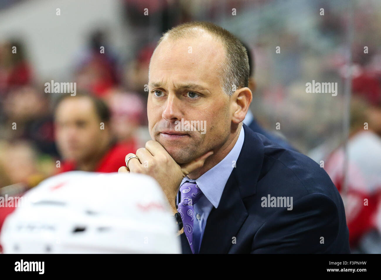 Detroit Red Wings head Coach Jeff Blashill während des NHL-Spiels Stockfoto