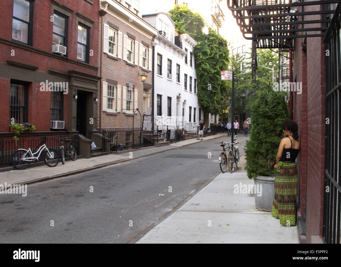 Straße in Greenwich Village, Manhattan, New York City. Stockfoto